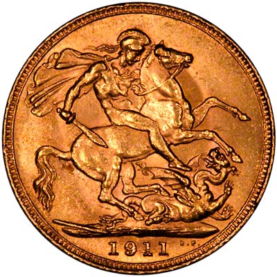 Reverse of 1911 Sovereign