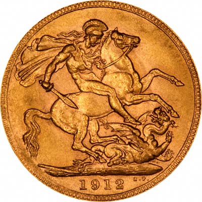 Reverse of 1912 Perth Mint Sovereign