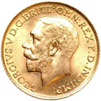 Our Near Mint 1912 George V Sovereign Obverse Photograph
