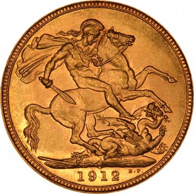 Reverse of 1912 Sydney Mint Sovereign