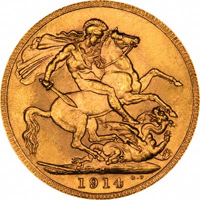 Reverse of 1914 Canada Mint Sovereign