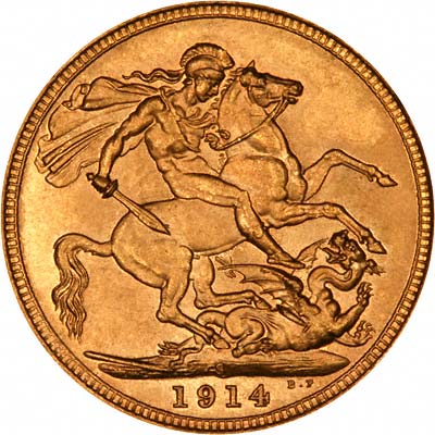 Reverse of 1914 Sydney Mint Sovereign