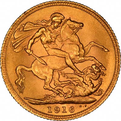 Reverse of 1916 London Mint Sovereign