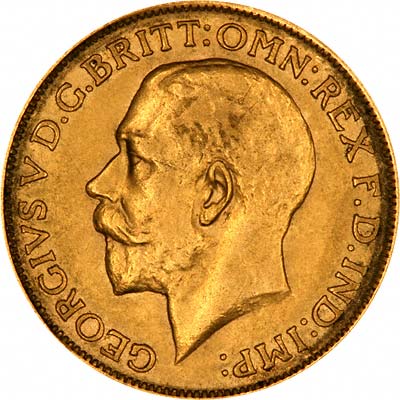 Obverse of 1920 London Mint Fake Sovereign