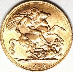 Reverse of Genuine 1919 Canada Mint Sovereign - But Used Without our Permission