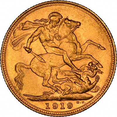 Reverse of 1919 Sydney Mint Sovereign
