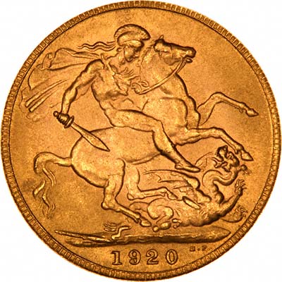 Reverse of 1920 London Mint Fake Sovereign