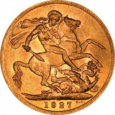 Our 1927 Pretoria Mint South Africa Sovereign Reverse Photograph