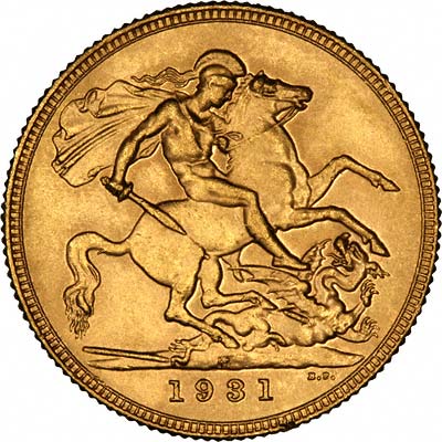 Reverse of 1931 Melbourne Mint Sovereign