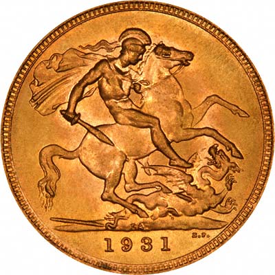 Reverse of 1931 Pretoria Mint Sovereign
