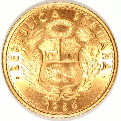 Obverse of 1956 Peruvian 10 Soles