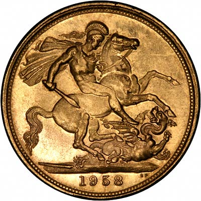 Reverse of an Interesting Fake 1958 Gold Sovereign
