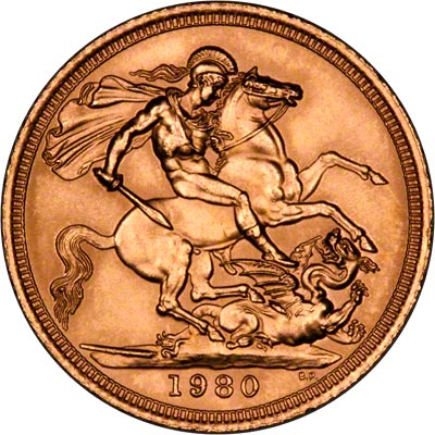 Reverse of 1980 Uncirculated Sovereign