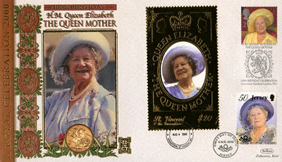 2000 Sovereign - The Queen Mother - First Day Cover Obverse