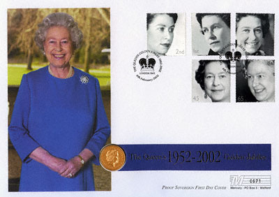 2002 Sovereign - The Queen's Golden Jubilee - First Day Cover