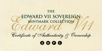 Sovereign Mintmark Collection Certificate of Authenticity & Ownership